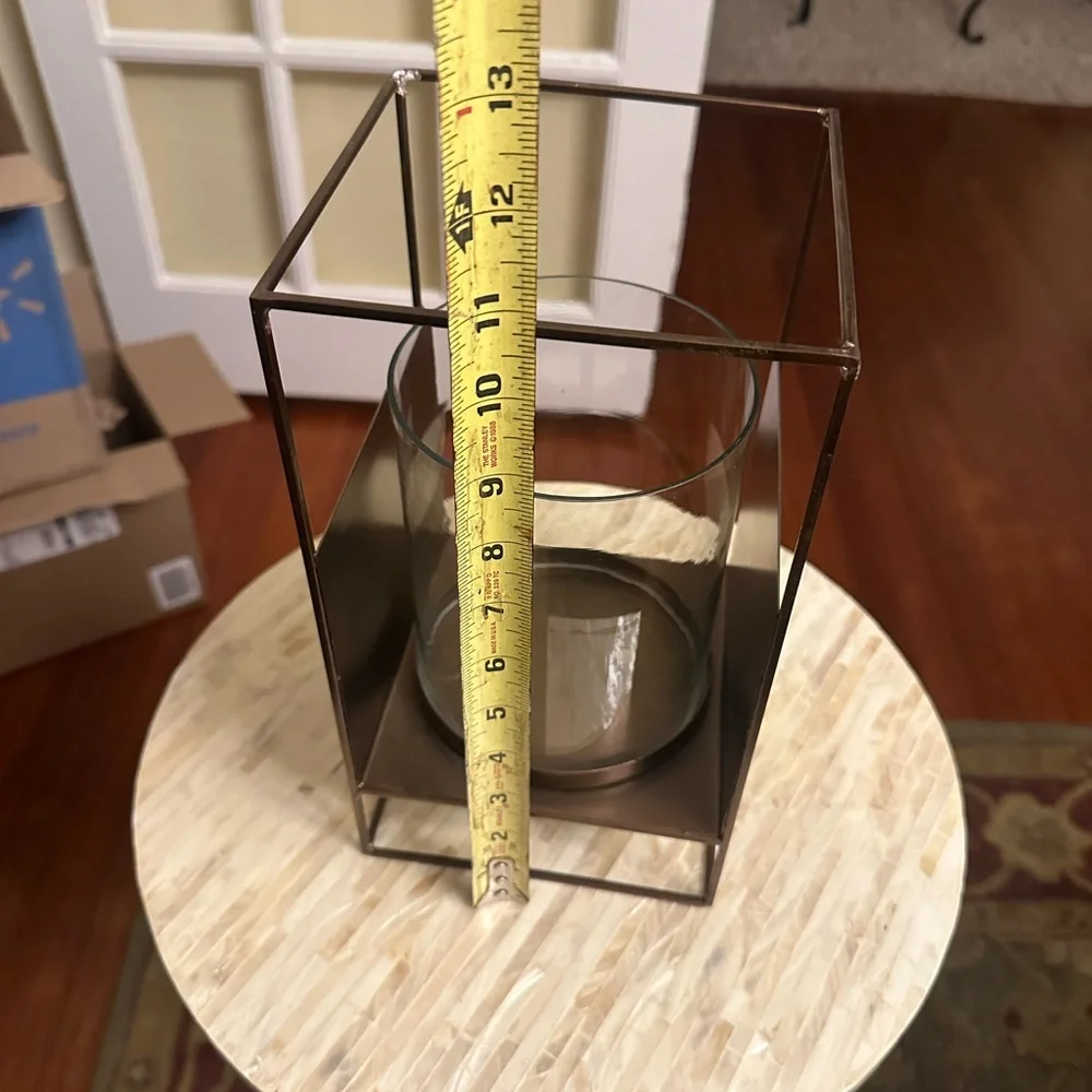 West Elm Metal and Glass Candle Holder
